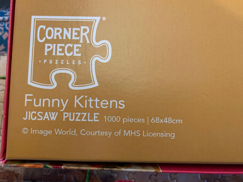Corner Piece, Funny Kittens, 1000 Piece Jigsaw, Checked Complete